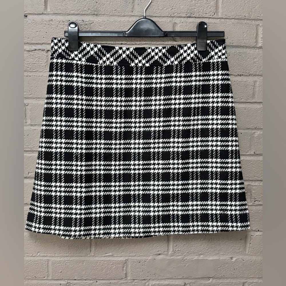 J. Crew Wool blend black & white skirt 14